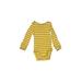 Carter's Long Sleeve Onesie: Yellow Stripes Bottoms - Size Newborn