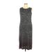 Apt. 9 Casual Dress - Midi Crew Neck Sleeveless: Gray Marled Dresses - New - Women's Size X-Large
