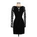 Karen Millen Cocktail Dress - Bodycon: Black Leopard Print Dresses - Women's Size Small
