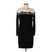 Apt. 9 Casual Dress - Mini Scoop Neck Long sleeves: Black Dresses - Women's Size Large