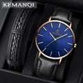 Montre de luxe à Quartz Blu-ray pour hommes marque de luxe Style Business Vintage en cuir