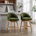 House On Tree Bar Stools Set of 2 Counter Height Chairs w/ Footrest for Kitchen Wood/Upholstered in Green | 38.98 H x 21.65 W x 22.05 D in | Wayfair