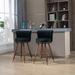 House On Tree Counter Height Bar Stools Set of 2 for Kitchen Counter Legs Wood/Upholstered in Black | 36.02 H x 20.47 W x 20.08 D in | Wayfair