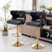 House On Tree Bar Stools w/ Back & Footrest Counter Height Dining Chairs-Velvet Beige-2PCS/SET Leather in Black | 20 W x 18.9 D in | Wayfair