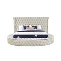 Rosdorf Park Ayonitemi Tufted Upholstered Low Profile Storage Bed Metal in White/Brown | Queen | Wayfair EC7441564053480DBE76C93FCB96F782