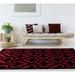 Red Rectangle 7'10" x 10'6" Area Rug - Winston Porter Doranna Abstract Power Loom Rectangle 7'10" x 7'10" Area Rug in Polypropylene | Wayfair