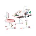 Zoomie Kids Aleasha Kids Desk & Chair Set, Height-Adjustable, w/ Led Lamps & 60° Tilting Tabletop in Pink | 28.3 H x 32 W in | Wayfair