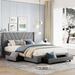 Latitude Run® Queen Size Storage Bed Upholstered/Linen in Gray | 41 H x 66 W x 85.75 D in | Wayfair 1190FE51918745BFA5FEEB79E3F8636F