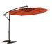 Arlmont & Co. Orsolina 116.14" Lighted Cantilever Umbrella in Orange | 82.68 H x 116.14 W x 116.14 D in | Wayfair 18387712E7DA43FC845592891D6D3448