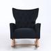 Gemma Violet Adamo Rocking Chair Wood/Upholstered/Solid Wood/Manufactured Wood/Fabric in Black/Brown/Green | 37.5 H x 28.5 W x 33.5 D in | Wayfair