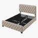 Red Barrel Studio® Kelbark Metal Platform Storage Bed Upholstered/Metal/Linen in Brown | 42.1 H x 58.3 W x 78.7 D in | Wayfair