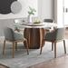 Orren Ellis Modern Light Luxury Rotatable Round White Sintered Stone Dining Table Sets Wood/Upholstered in Brown/White | Wayfair