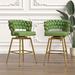 Everly Quinn Lovetts 23.22" Counter Stool Upholstered/Metal in Green | 35.82 H x 18.11 W x 18.11 D in | Wayfair 1BD995828C1645EFA95566582B4AE856