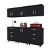 Latitude Run® Kinsli 6-Piece Garage Set Manufactured Wood in Black/Brown | 19.69 H x 27.56 W x 15.98 D in | Wayfair