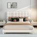 Mercer41 Linskey Platform Bed Upholstered/Velvet in Gray/White | 36.6 H x 60.2 W x 80.8 D in | Wayfair 161A612B645E4C2EB8C346FB03EC5461