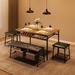 Ebern Designs Cheviotdale Rectangular 43.3" L x 27.5" W Restaurant Dining Set Wood in Brown | 29.9 H x 27.5 W x 43.3 D in | Wayfair