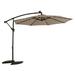 Arlmont & Co. Orsolina 116.14" Lighted Cantilever Umbrella in Brown | 82.68 H x 116.14 W x 116.14 D in | Wayfair 99357D2C01E8485D867174C8A56A5047