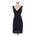 Moulinette Soeurs Casual Dress - Party Plunge Sleeveless: Blue Print Dresses - New - Women's Size 2