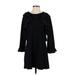 Sugar Lips Casual Dress - Mini Crew Neck 3/4 sleeves: Black Solid Dresses - Women's Size Small