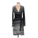 BCBGMAXAZRIA Casual Dress - Wrap: Black Zebra Print Dresses - Women's Size Medium