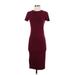 Forever 21 Casual Dress - Midi: Burgundy Solid Dresses - Women's Size Small