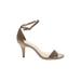 Bandolino Heels: Strappy Stilleto Cocktail Party Tan Print Shoes - Women's Size 9 - Open Toe