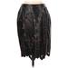 Kay Unger Faux Leather Midi Skirt Calf Length: Black Bottoms - Women's Size 4