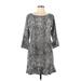Joie Casual Dress - Shift: Gray Snake Print Dresses - Women's Size Large