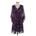 Calvin Klein Casual Dress: Purple Floral Dresses - Women's Size 4