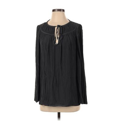 Ramy Brook Long Sleeve Blouse: Black Solid Tops - Women's Size X-Small