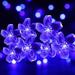 23ft 50 LED Solar Flower String Lights Outdoor Cherry Blossoms Solar Fairy Lights for Fence Garden Yard Patio Tree Decor Blue