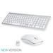 VicTsing 2.4G Wireless Silent Keyboard And Mouse Mini Multimedia Ultra Slim Full-size 104 Keys Keyboard Mouse Combo Set For Notebook PC White