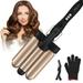 Pretfy Electric curler Hair Tool Curler Temperature Adjustable Hair Curler Hair Iron 32mm Hair LCD Temp Display Hair r Hair 3 Barrel 32mm Iron 3 Barrel Temperature Ideal Hair Tool 3-Barrel Wand Ashn