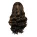 Desertasis women s long curly wig between colors Headband Wig Body Wave Long Wave Black Wig Black Female Headband Wig Brown