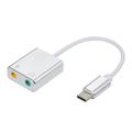 Pinnaco Sound Card Type-C Sound Audio Adapter Type C Type-C Hi-Fi Voice 7.1 USB-C 3.5mm Laptop 7.1 Audio C Type C Adapter USB-C 3.5mm Voice 7.1 Audio Adapter USB-C 3.5mm Laptop (Sliver)