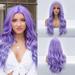 Augper Wholesale Women s Wigs Curly Hair Purple High Temperature Silk Wig