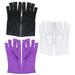 3 Pairs Black Gloves White Fingerless Gloves Manicure Fingerless Gloves Sunscreen Gloves Half Finger Manicure Gloves Anti-UV Manicure Polyester Fabric