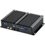 PARTAKER Fanless Mini PC Industrial Computer Desktop Computer with Core i7 8550U CPU 32GB RAM 240GB SSD 2xNICs 4xUSB 3.0 6xCOM RS232 HD Port Aluminum Body