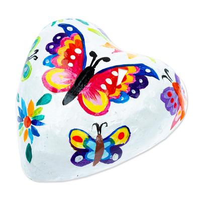 Butterfly Passion,'Handmade Papier Mache Wall Art with Butterflies and Flowers'