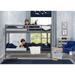 Convertible Twin Over Twin Wood Bunk Bed With Ladder And Guardrails