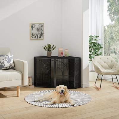 47.24"Spacious Dog Cage with Tempered Glass