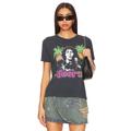 DAYDREAMER The Doors Twin Palms Ringer Tee in Black. Size L, S, XL, XS.