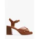 Clarks Ritzy 75 Faye Leather Block Heel Sandals, Tan