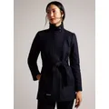 Ted Baker Icombis Wool Blend Short Funnel Neck Coat