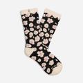 UGG® Leslie Graphic Crew Sock for Women in Black Hibiscina, Size OS, Nylon