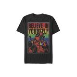 Men's Big & Tall Deadpool Believe Rainbow Tops & Tees by Mad Engine in Black (Size XXLT)