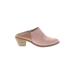 Kelsi Dagger Brooklyn Mule/Clog: Slip-on Stacked Heel Bohemian Pink Print Shoes - Women's Size 7 - Almond Toe