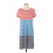 J.Crew Factory Store Casual Dress - Shift: Blue Stripes Dresses - Women's Size Small