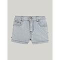 Jeansshorts TOMMY HILFIGER "BABY STRIPED DENIM SHORTS" Gr. 74, N-Gr, weiß (white, blue) Baby Jeans Tommy Hilfiger