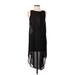 Leith Casual Dress - Shift Crew Neck Sleeveless: Black Color Block Dresses - Women's Size Small